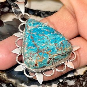 Phoenix Stone Chrysocolla Pendant 2”